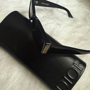 Dior Black Sunglasses with Gold Accent